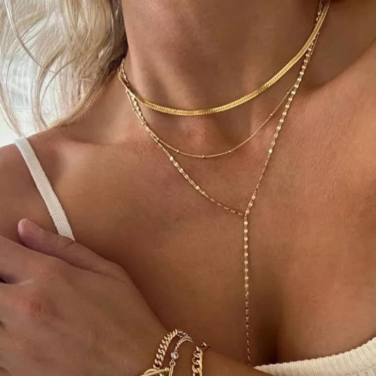 18K Stainless Steel Tarnish Free Y Necklace