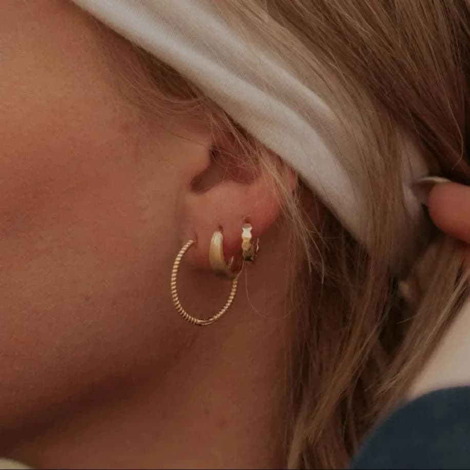 Rue Brushed Hoops Gold or Silver by Mauve