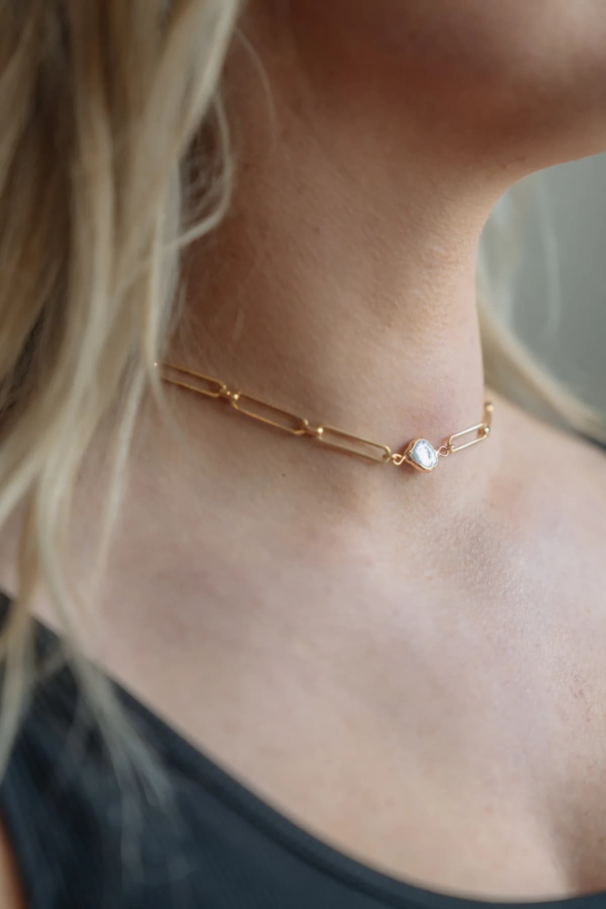 Baroque Pearl Link Choker by Toasted Jewelry