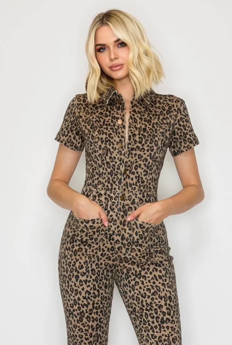 Animal Print Stretch Jumpsuit by WFFS