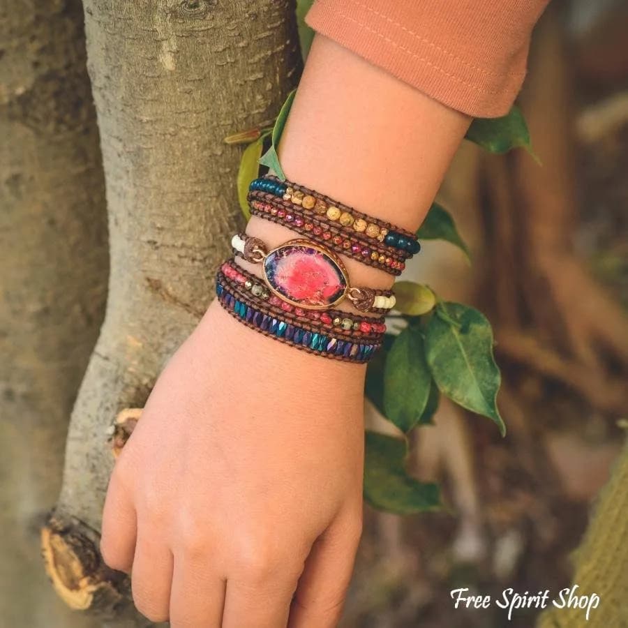 Imperial Jasper Apatite Wrap Bracelet