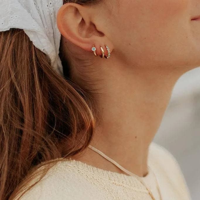 Gaby Turquoise Hoops Gold or Silver by Mauve