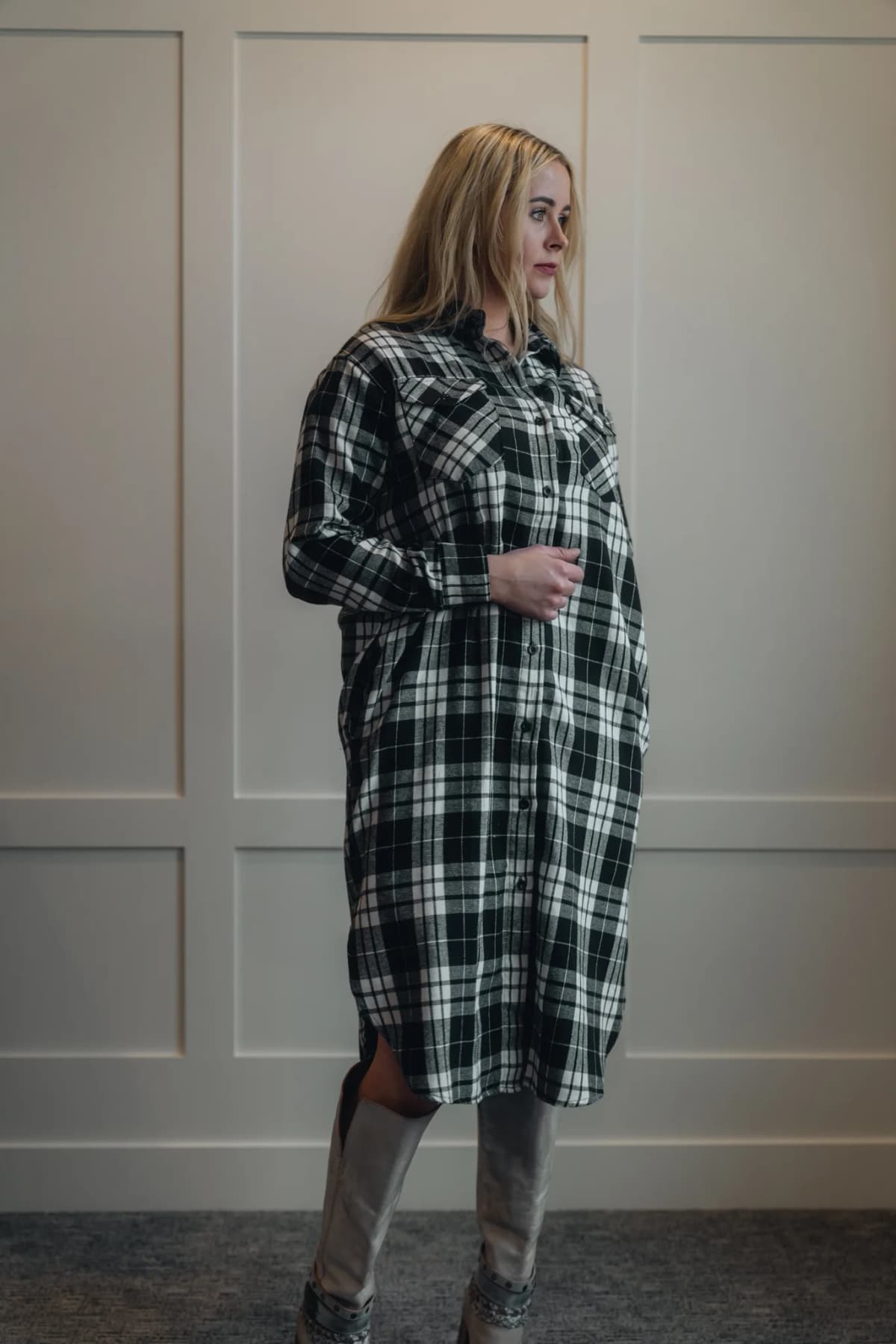 Flannel Plaid Longline Shacket by Bluivy