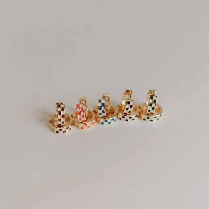 Checkered Hoops Mauve Jewelry Co