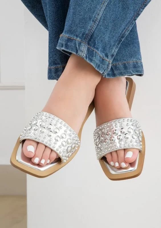 Gia Summer Sandals with Studs Flats In Multiple Colors