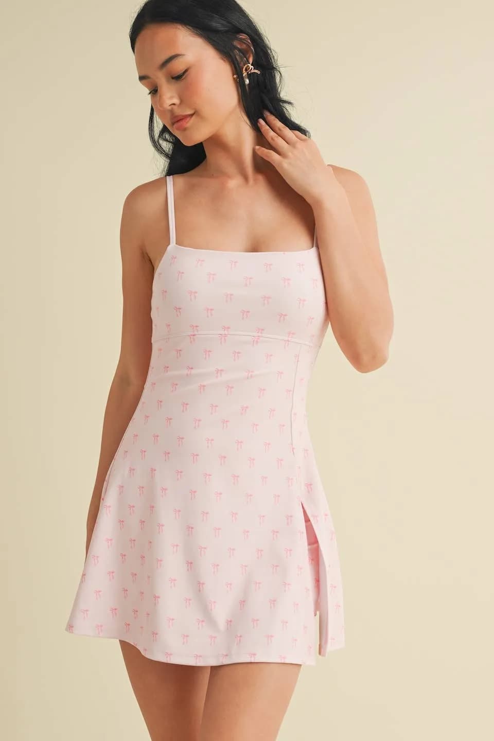 Bow Print A-Line Mini Dress by Kimberly C