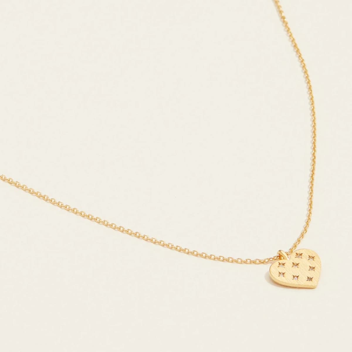 Gold Dipped Heart Pave Pendant Necklace