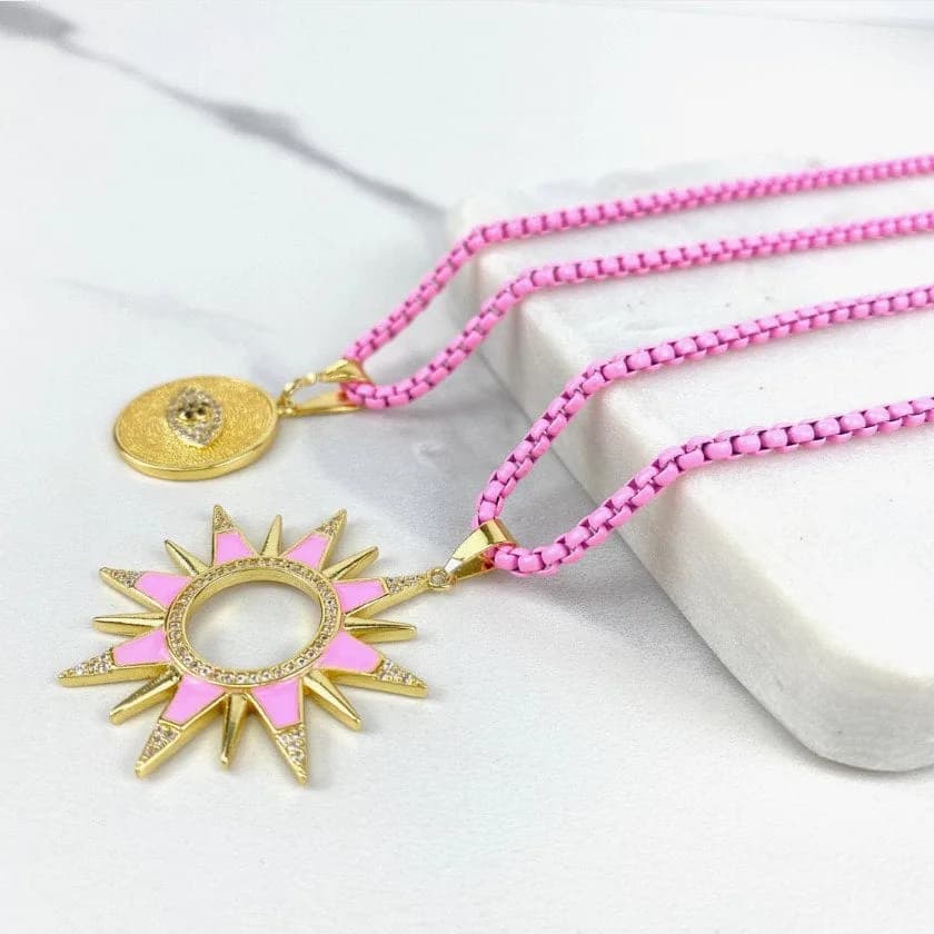 Enamel Colored 3mm Box Chain Luxus Accessories