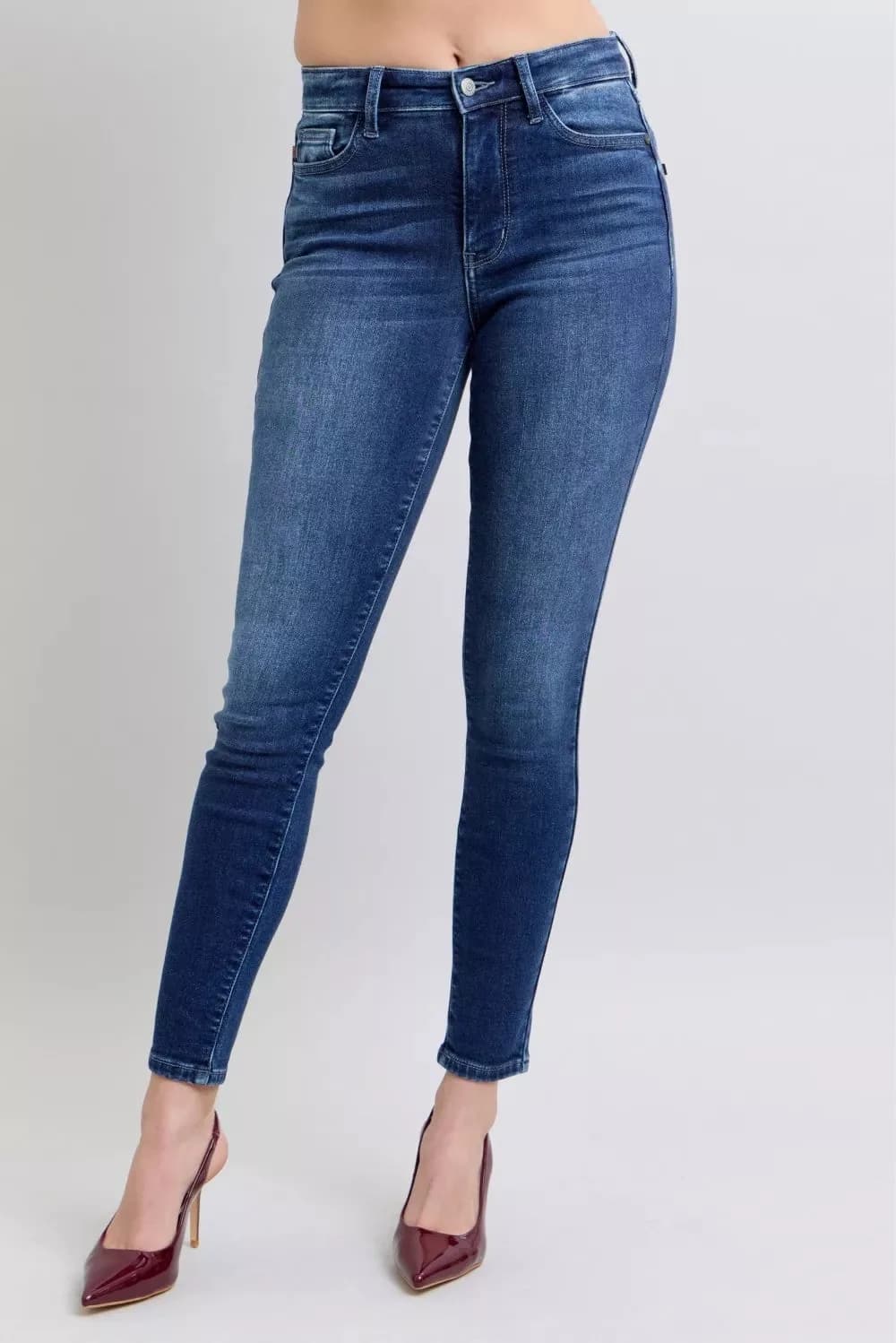 Judy Blue Full Size Washed Thermal Skinny Jeans Includes Plus Size