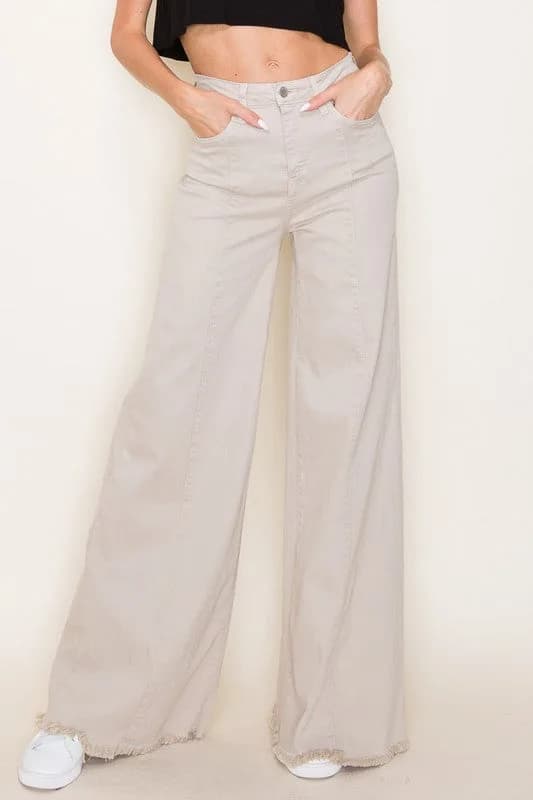 Western Wide Leg Denim Jeans by O2 Denim Multiple Colors
