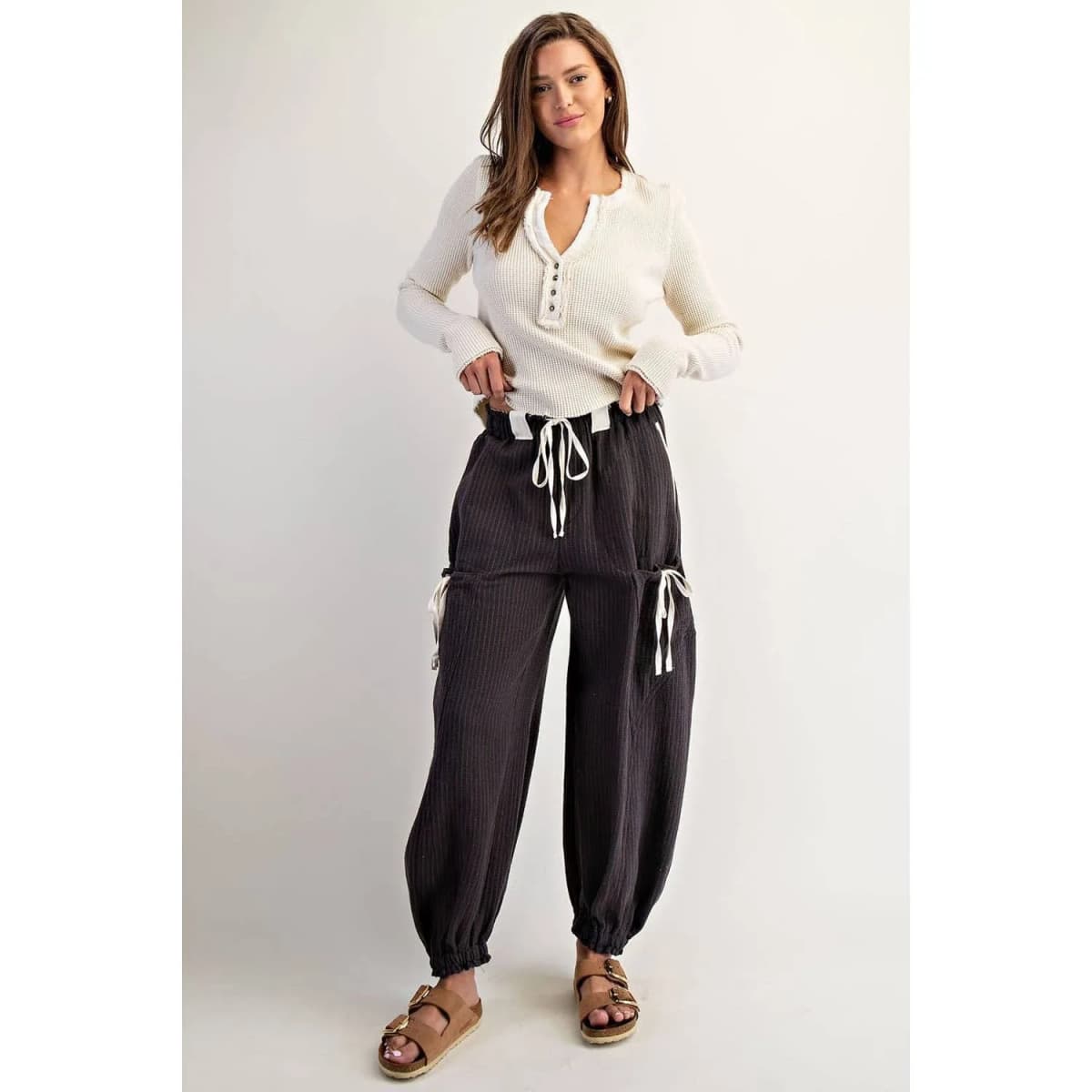 New* Striped Jogger Pants Chocolate
