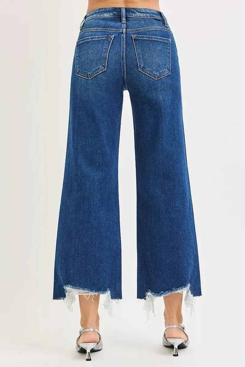 RISEN High Rise Crop Wide Leg Jeans