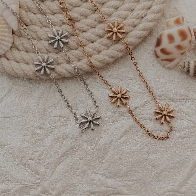Anna Floral Bracelet Gold or Silver by Mauve