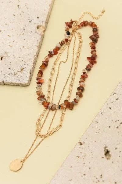 Precious Natural Stone Layer Necklace