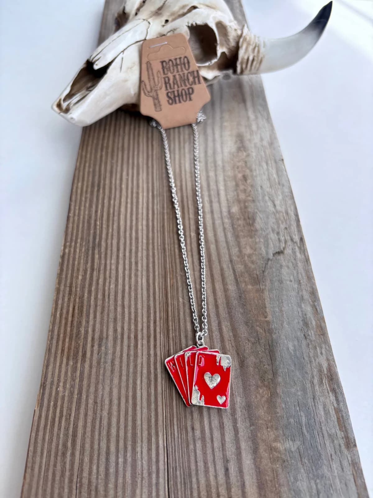 Playing Card "WILD" Pendant Link Chain Necklace