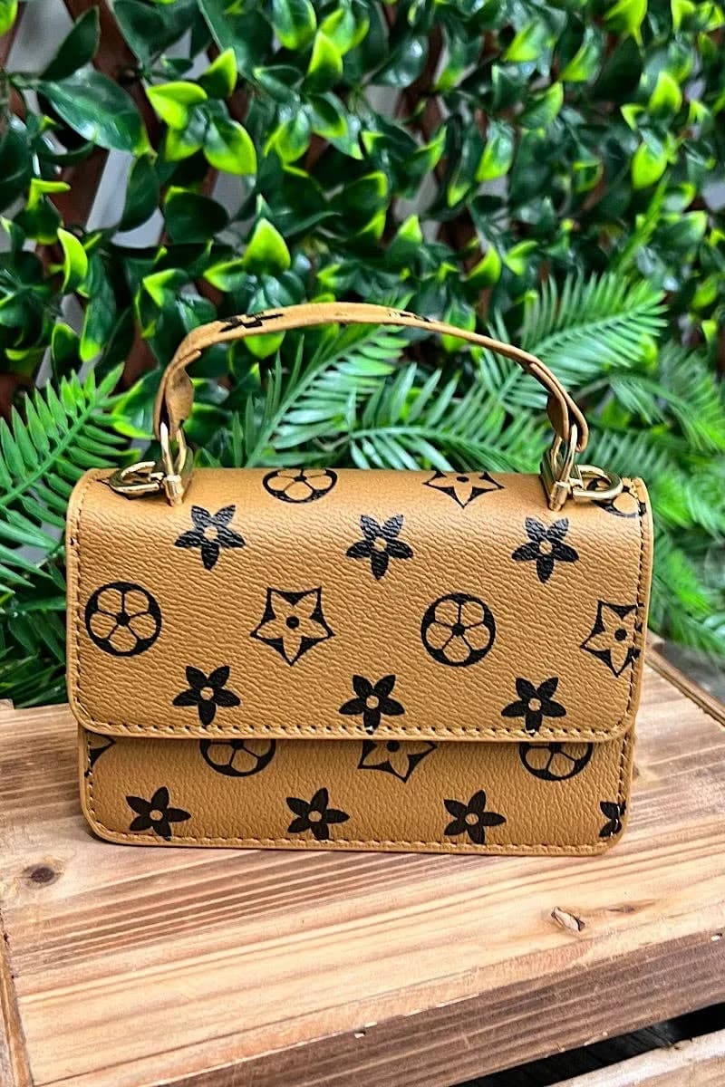 Camel Star Printed Crossbody with Chain