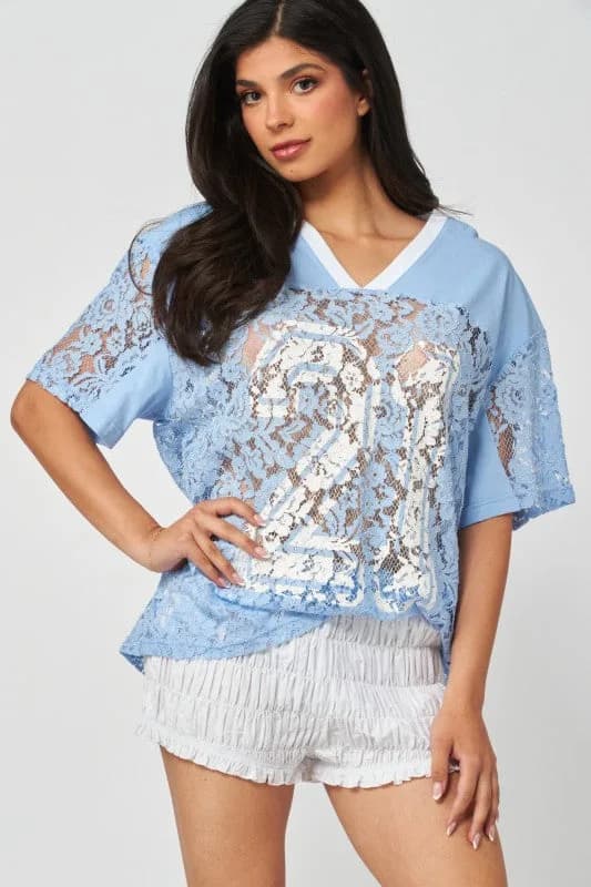 Pastel Lace Number 21 Mesh Jersey