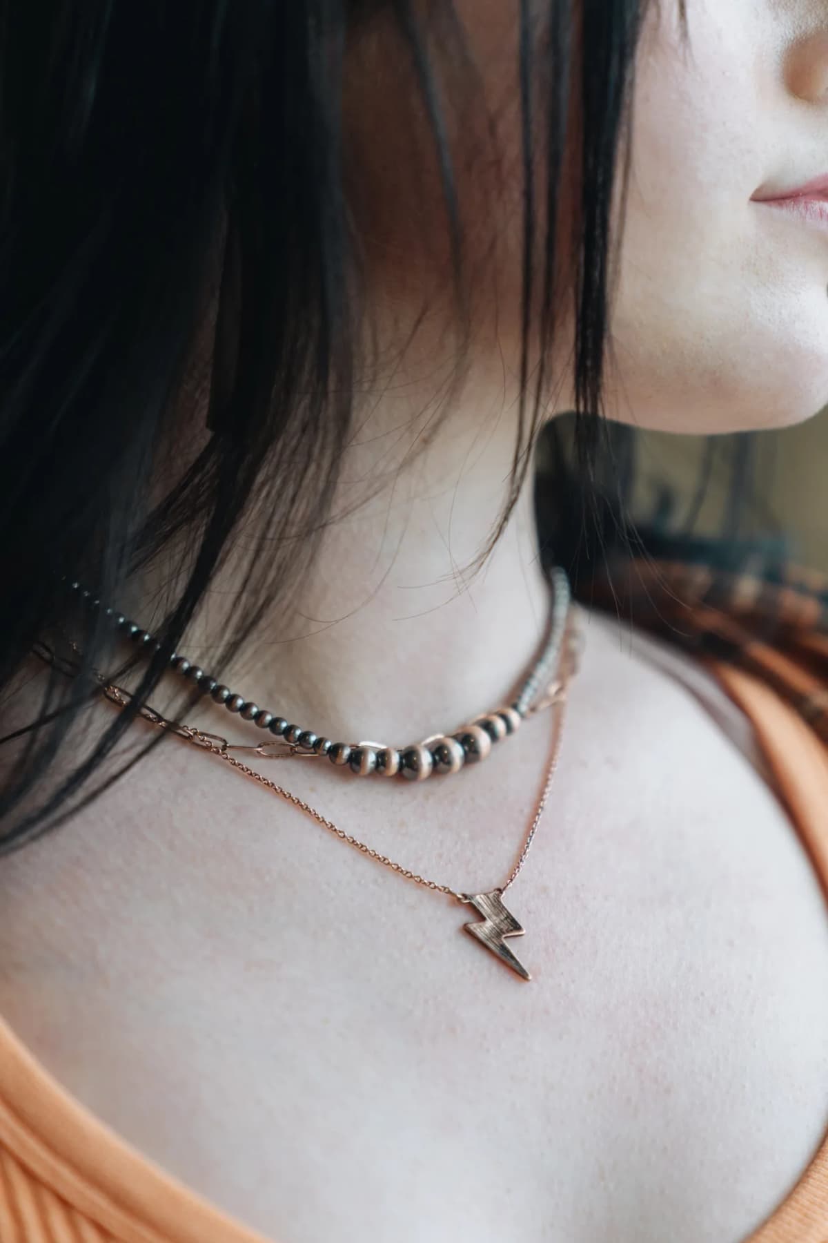 Layered Navajo Lightning Bolt Western Necklace by Boho Ranch