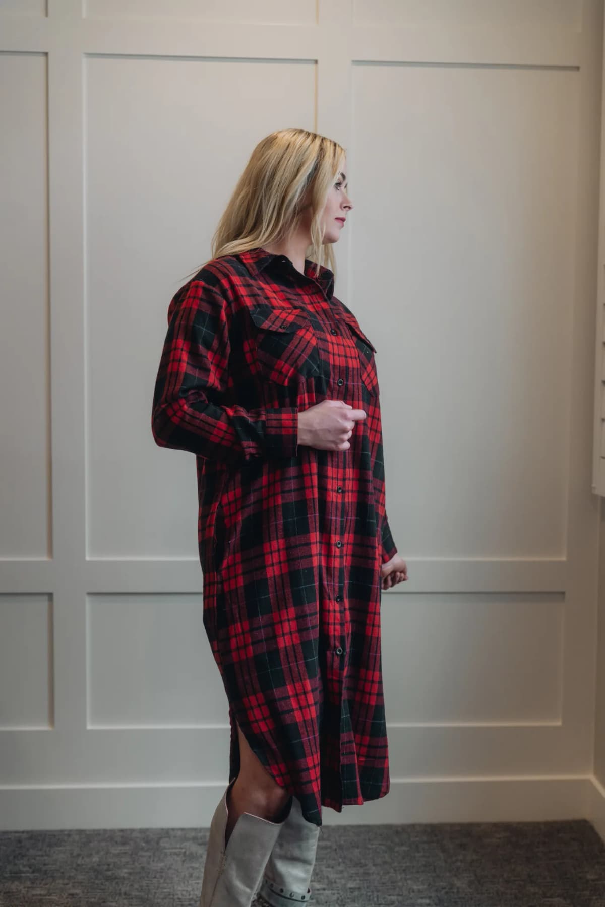 Flannel Plaid Longline Shacket by Bluivy