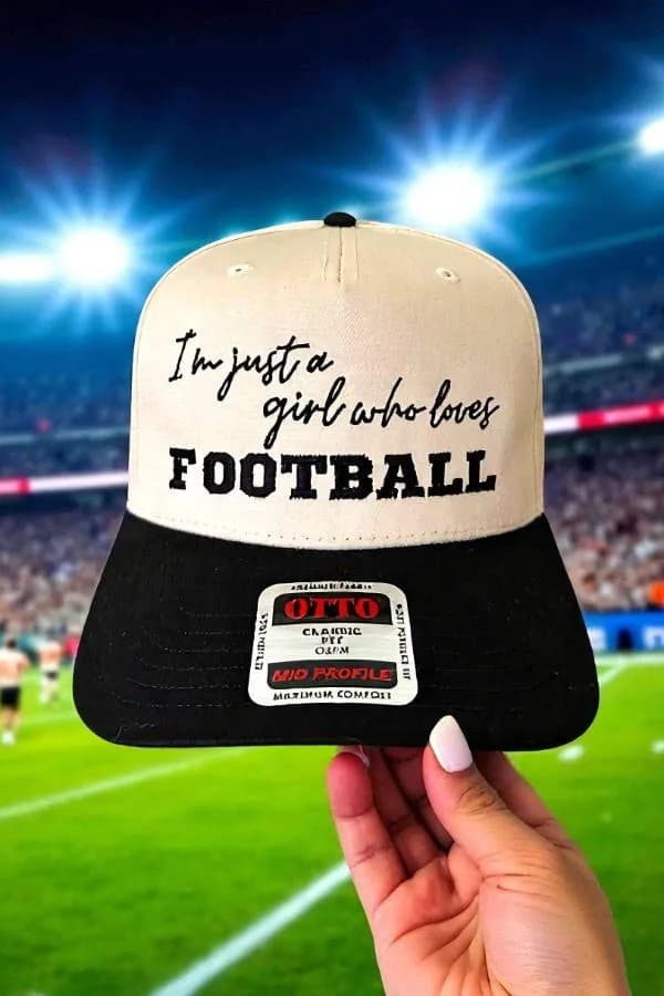 Just a Girl Who Loves Football Embroidered Hat