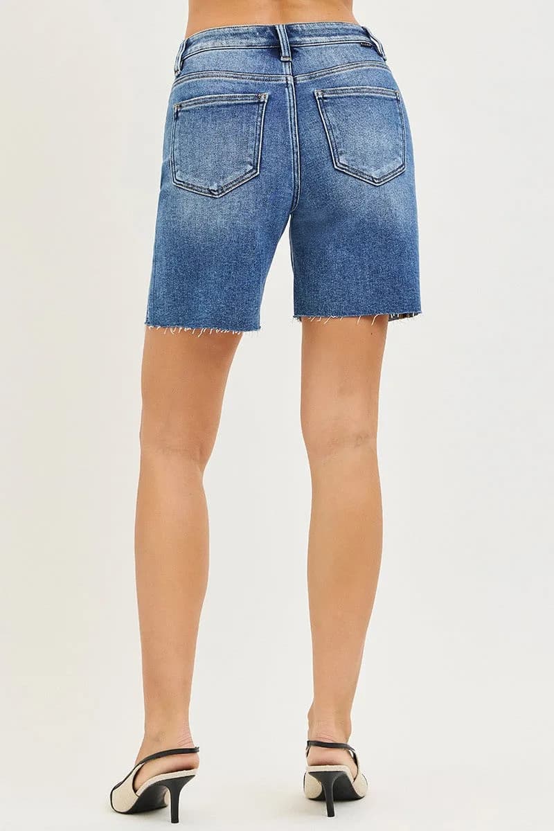 RISEN Tummy Control High Rise Raw Cut Hem Jhorts
