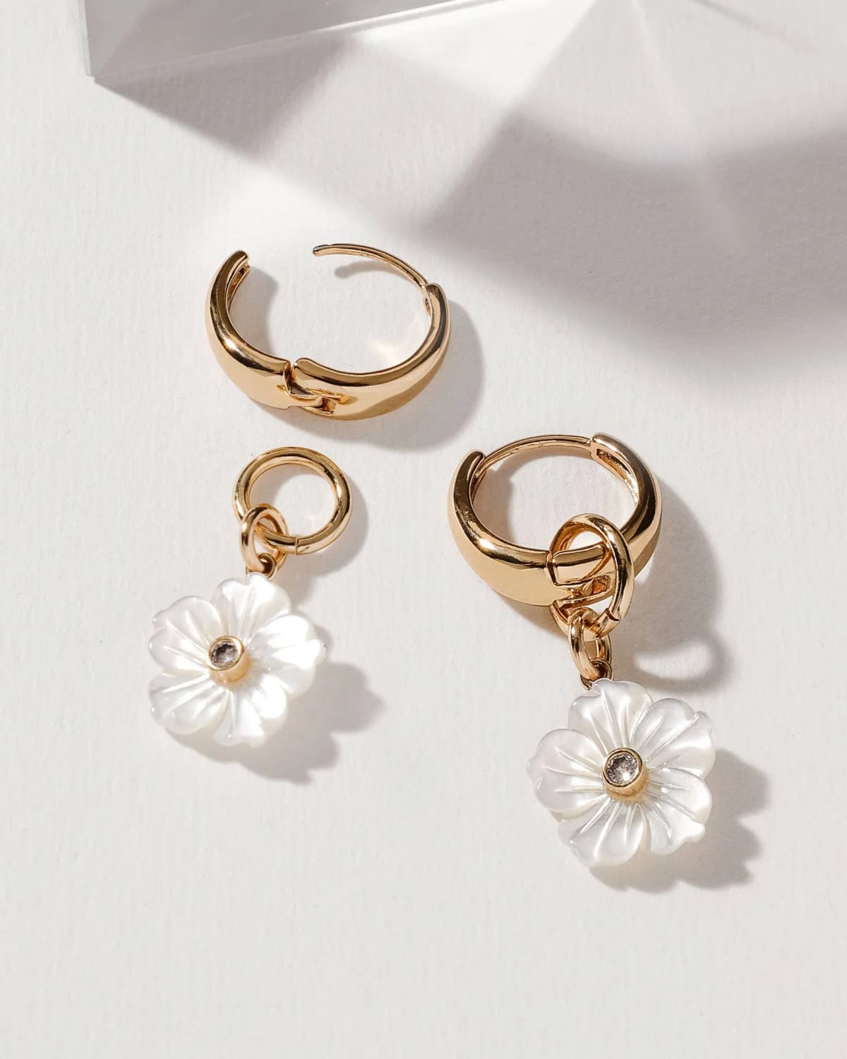 Luna Norte Tulum Flora 2-in-1 Charm Huggie Hoop Earring