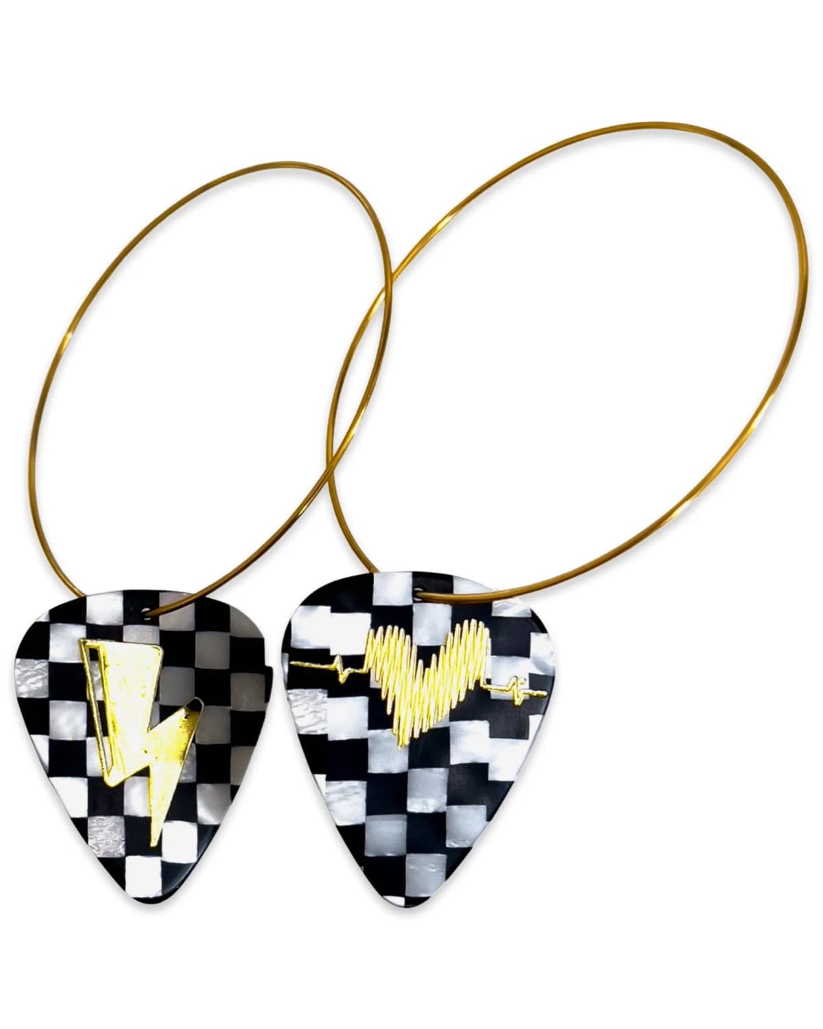 Electric Love Checkerboard Reversible Single Earrings Groupie Love