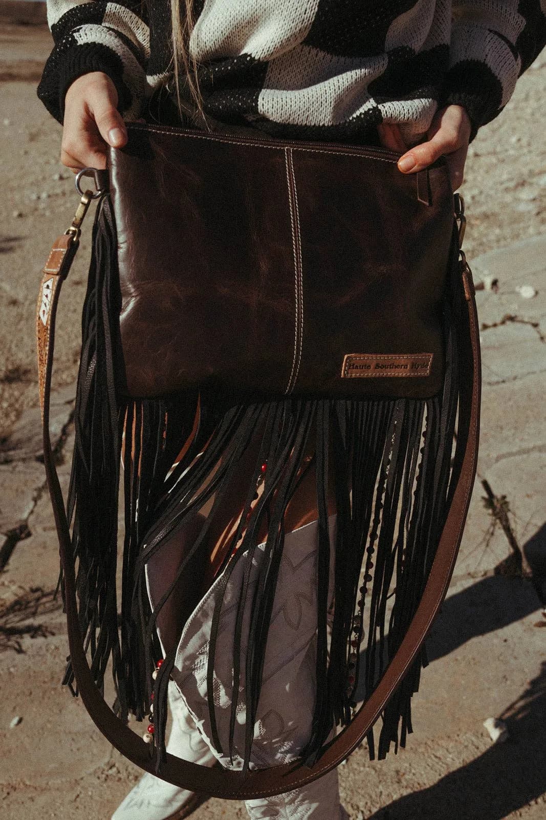 Cowboys And Rodeos Fringe Bag A Haute Southern Hyde by Beth Marie Exclusive