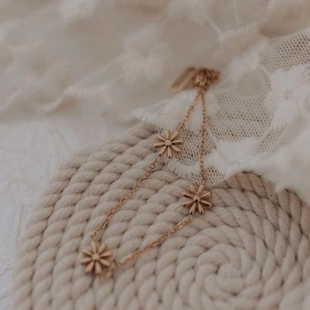 Anna Floral Bracelet Gold or Silver by Mauve