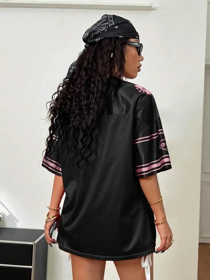 Black and Mauve Mesh Number 98 Keep Going Jersey