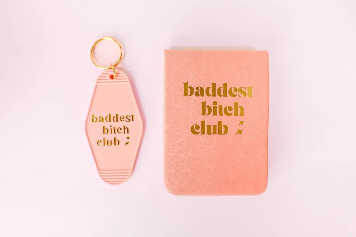 Baddest Bitch Club Hot Stamped Motel Keychain