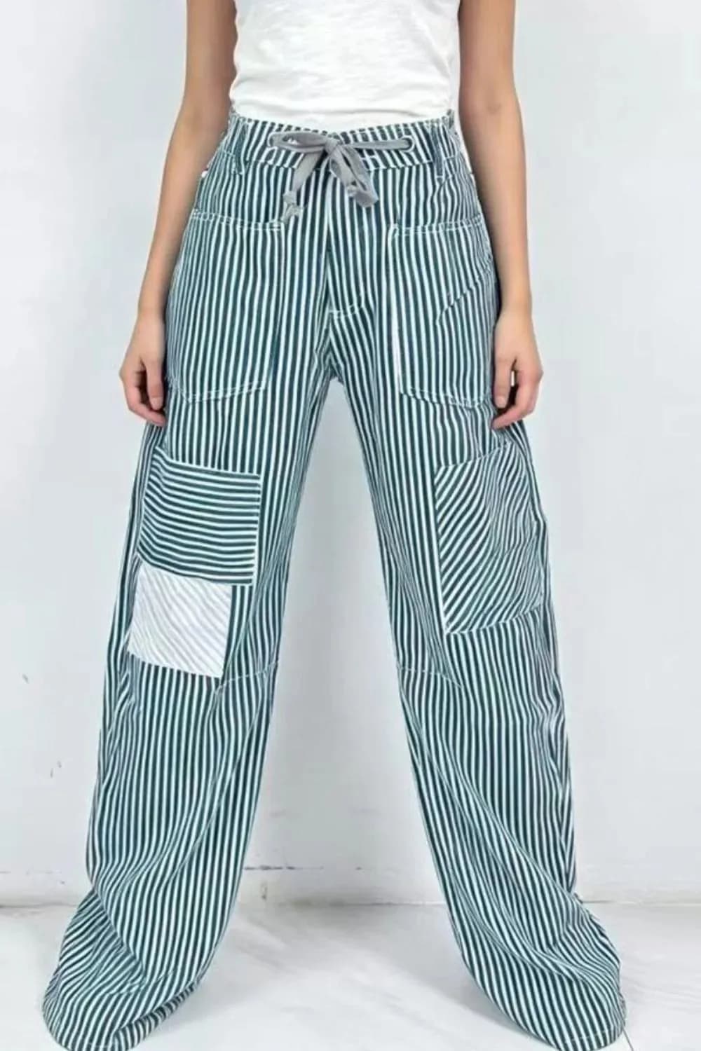 Striped Wide-Leg Pants