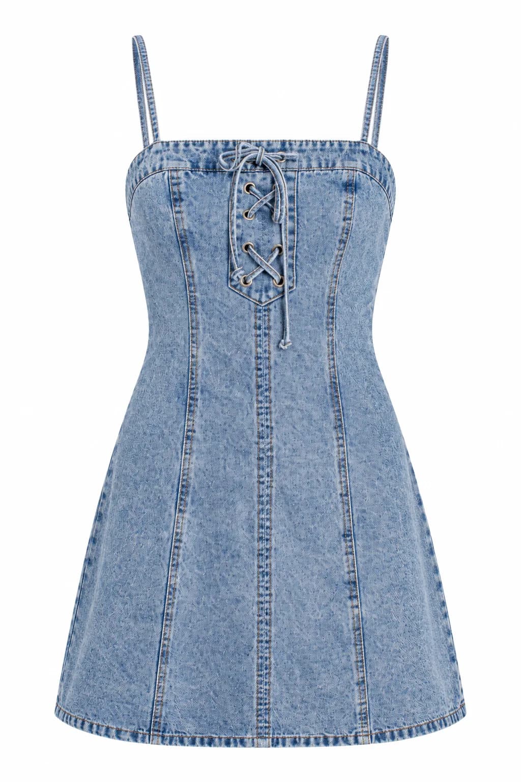 Papermoon Lace up Denim Dress
