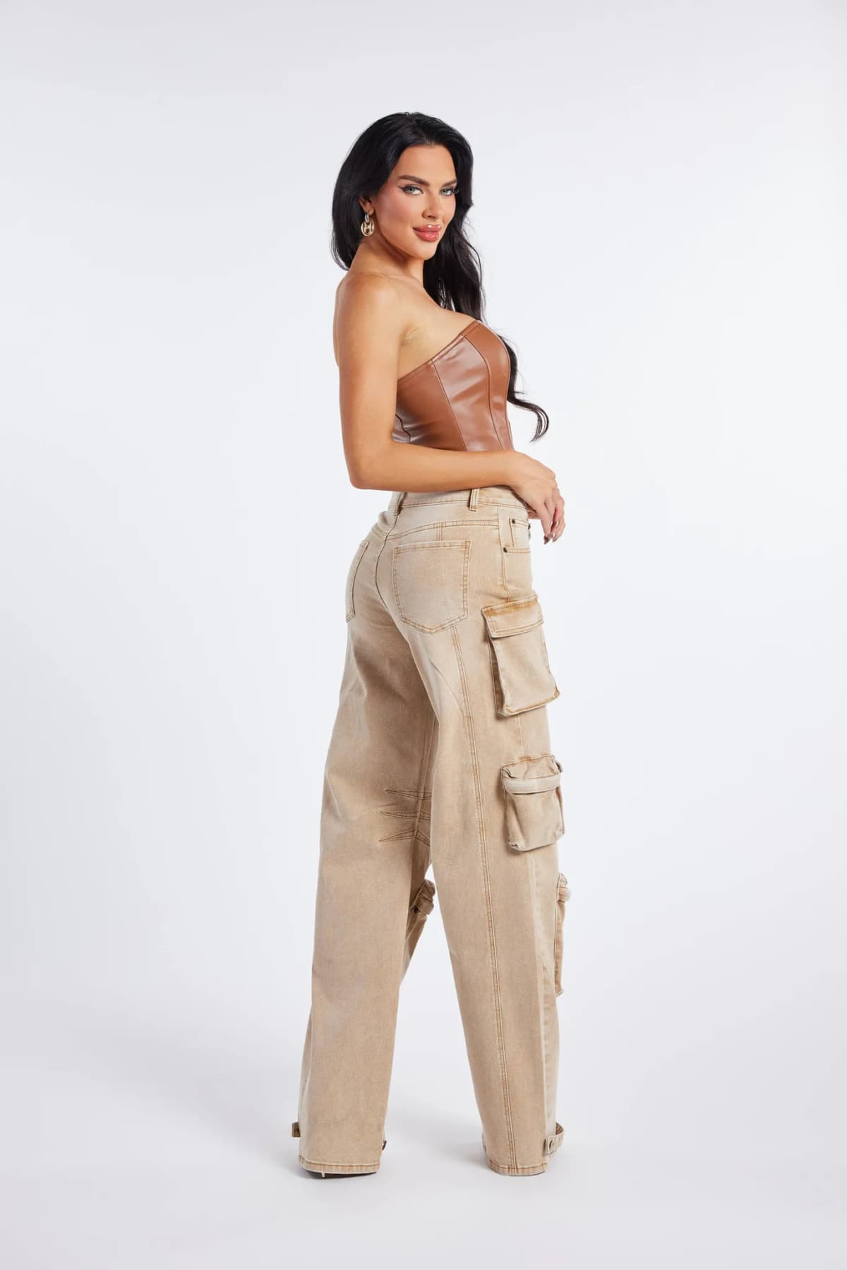 Light Washed Cargo Jeans by WFFS
