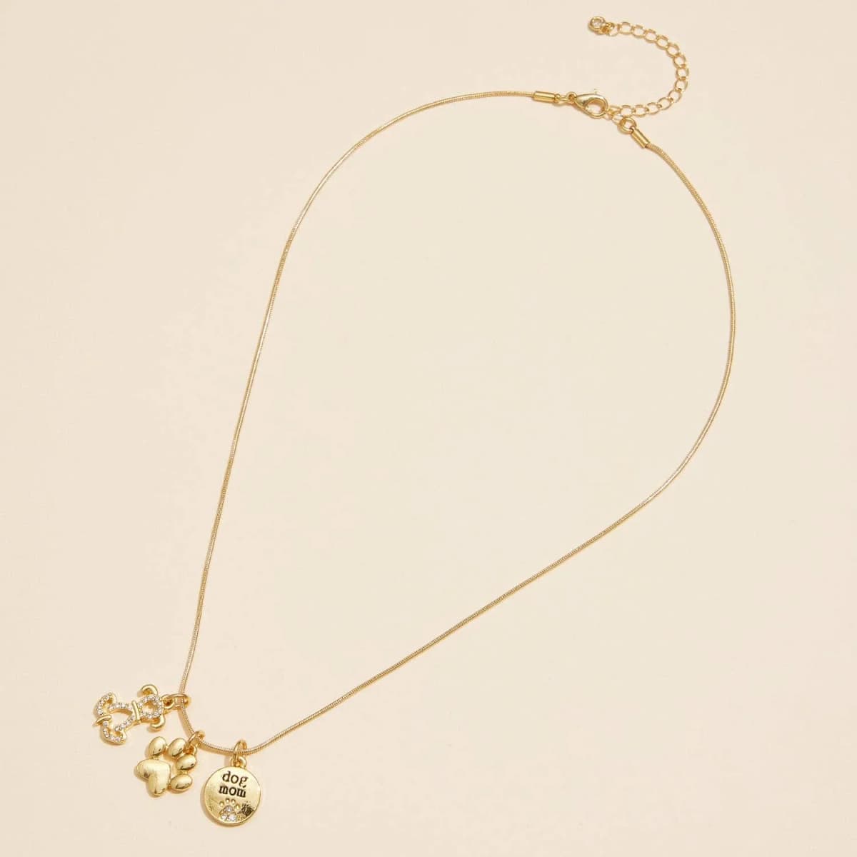 Gold Dipped 18K Dog Mom Charm Necklace