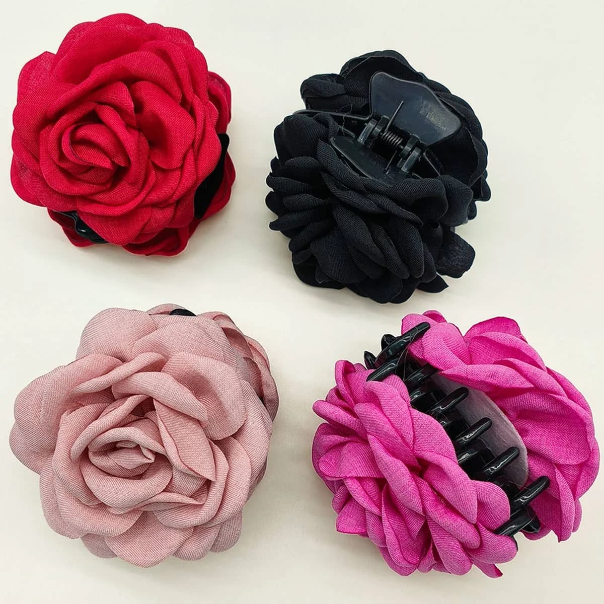 Boho Flower Rose Decor Hair Claw Clip (Rose)