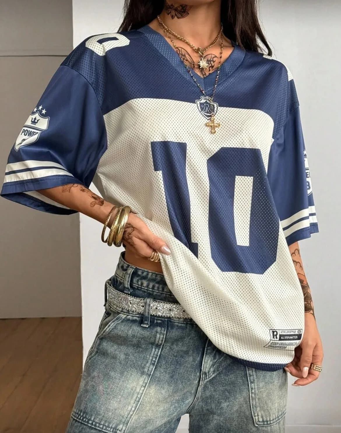 01 Red or Blue Mesh Trim Top Jersey