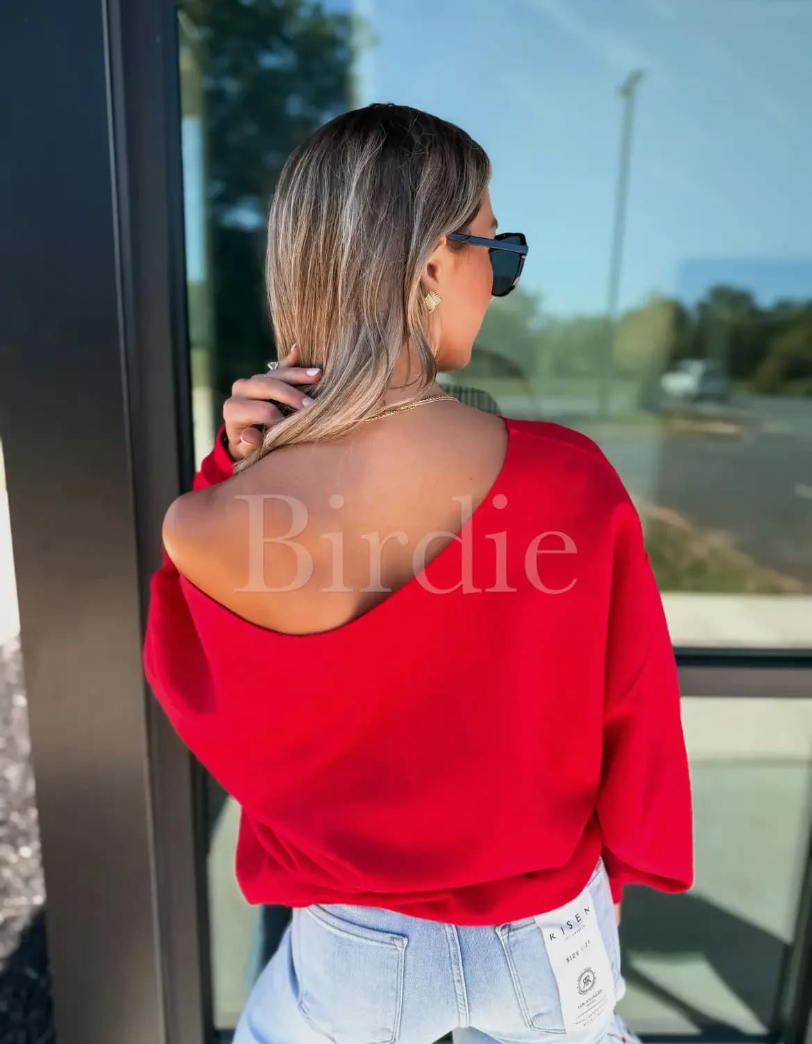 Santa Baby Graphic Crewneck Off the Shoulder