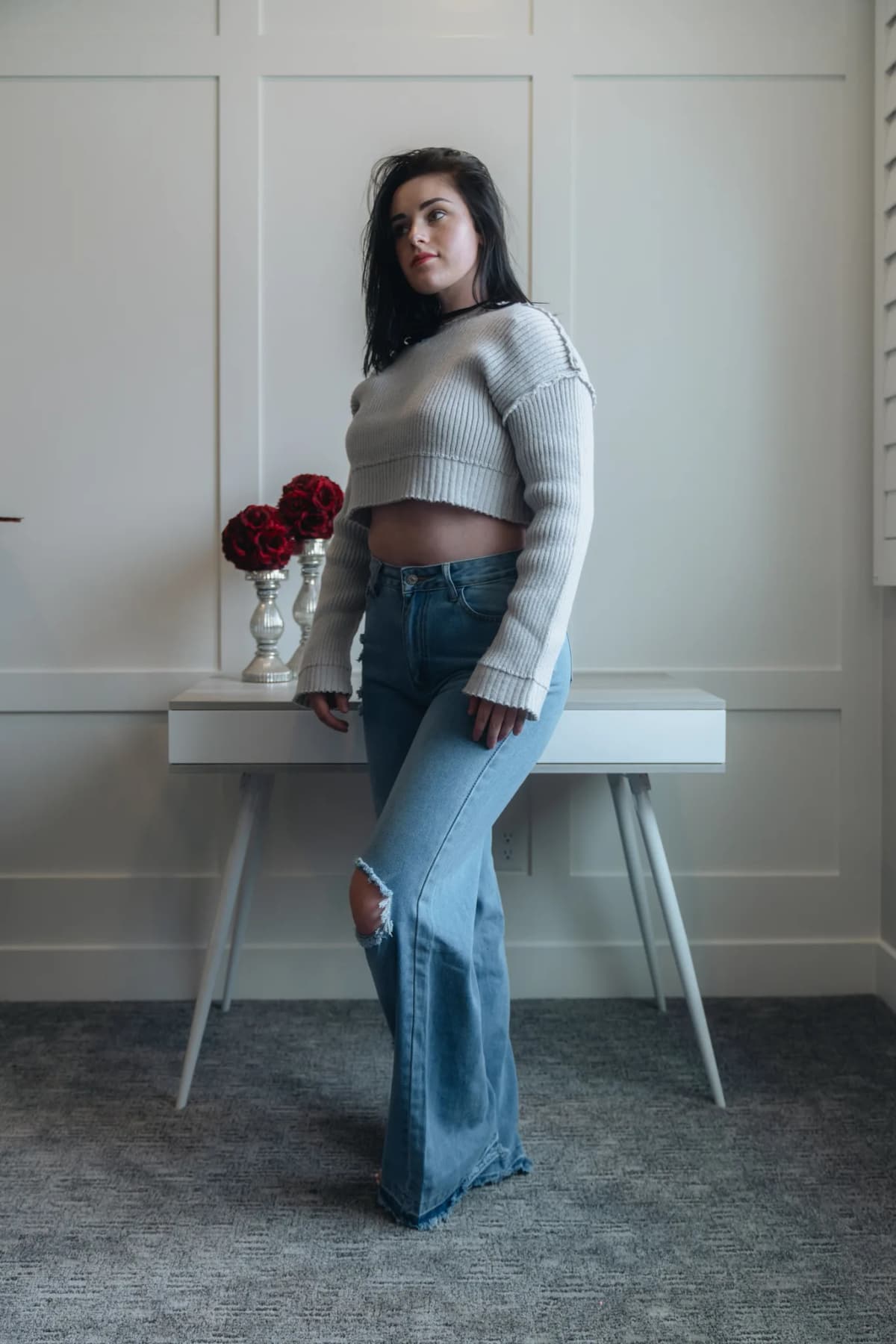 Long Sleeve Crop Top Sweater
