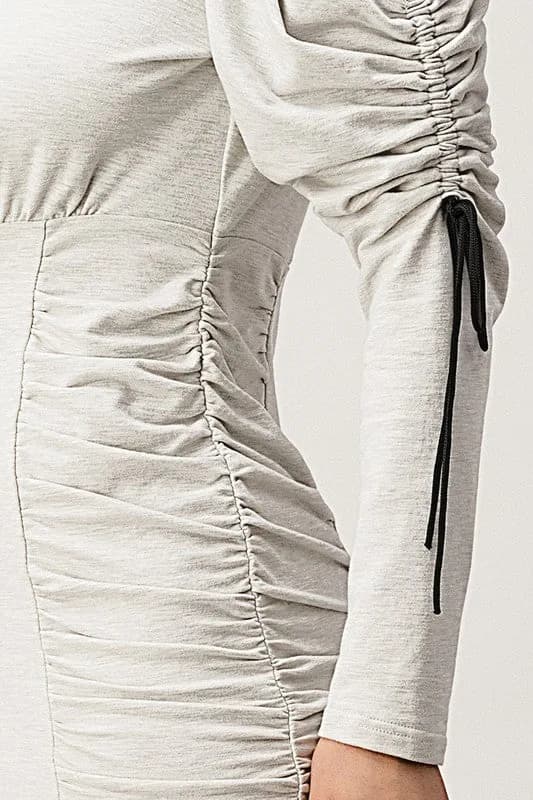 JERSEY ZIPPER MINI DRESS