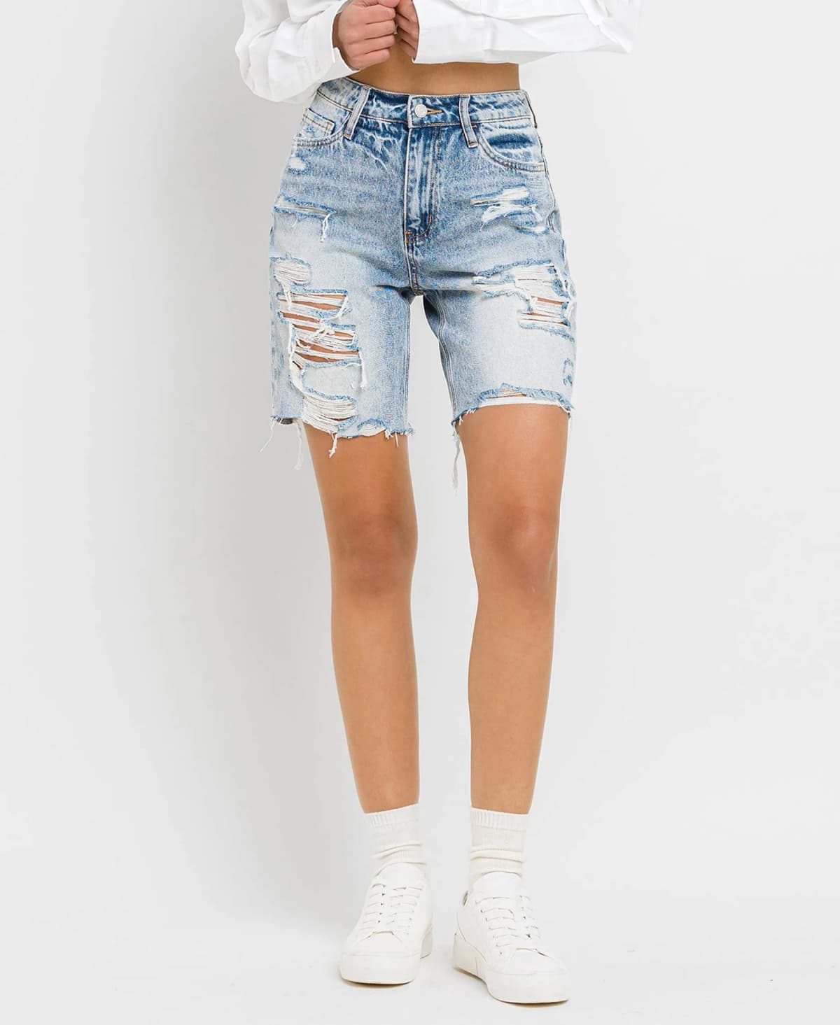 Super High Rise Bermuda Shorts Vervet by Flying Monkey
