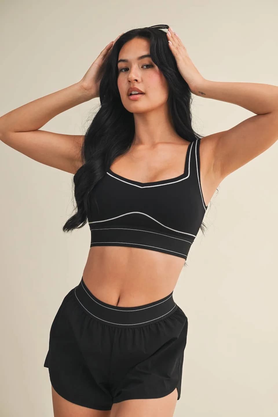 Contrast Thread Sports Bra by Kimberly C
