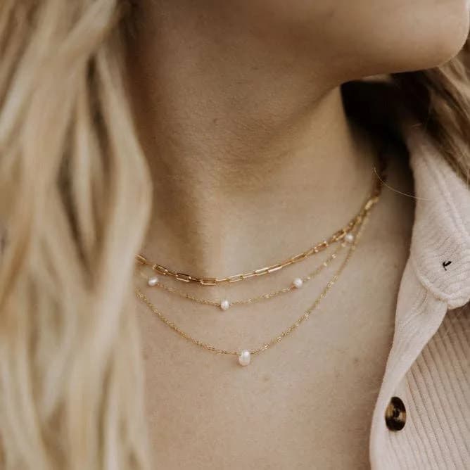 Madeline Gold Filled Paperclip Necklace by Mauve