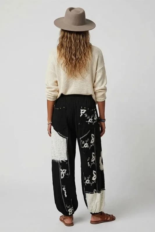 Ruri and Ruda Floral Patchwork Joggers