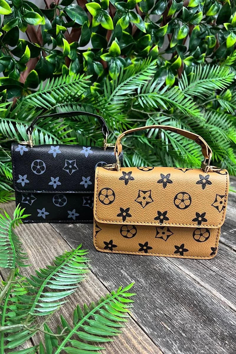 Black Star Printed Crossbody with Chain