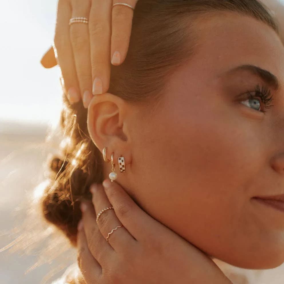 Checkered Hoops Mauve Jewelry Co