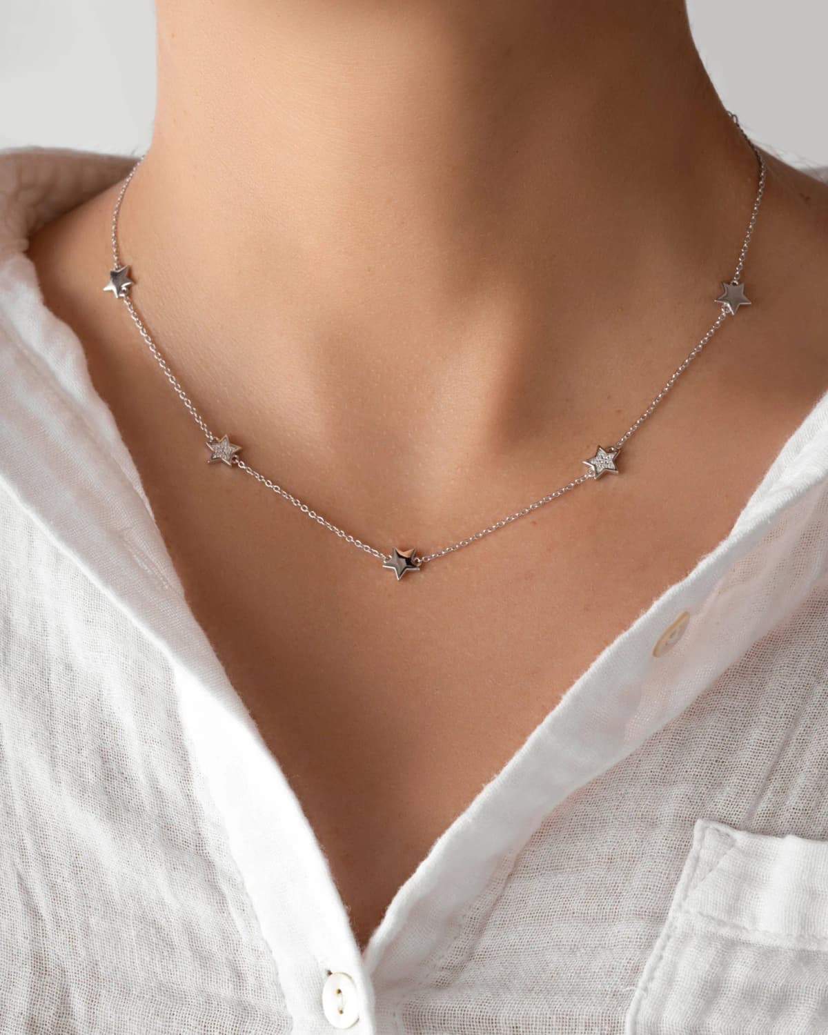 CZ Star Collar Necklace by Sami Jewels