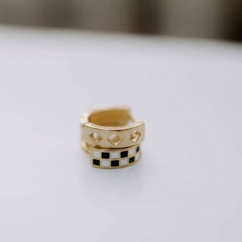 Checkered Hoops Mauve Jewelry Co