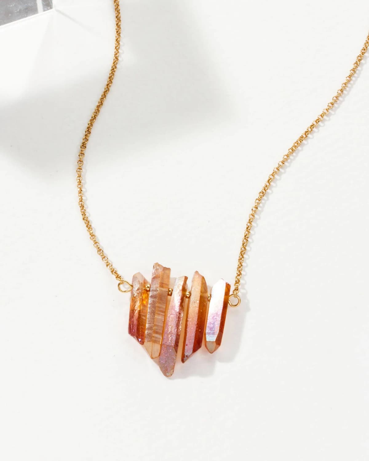 Luna Norte Rainy Day Necklace Peach Quartz