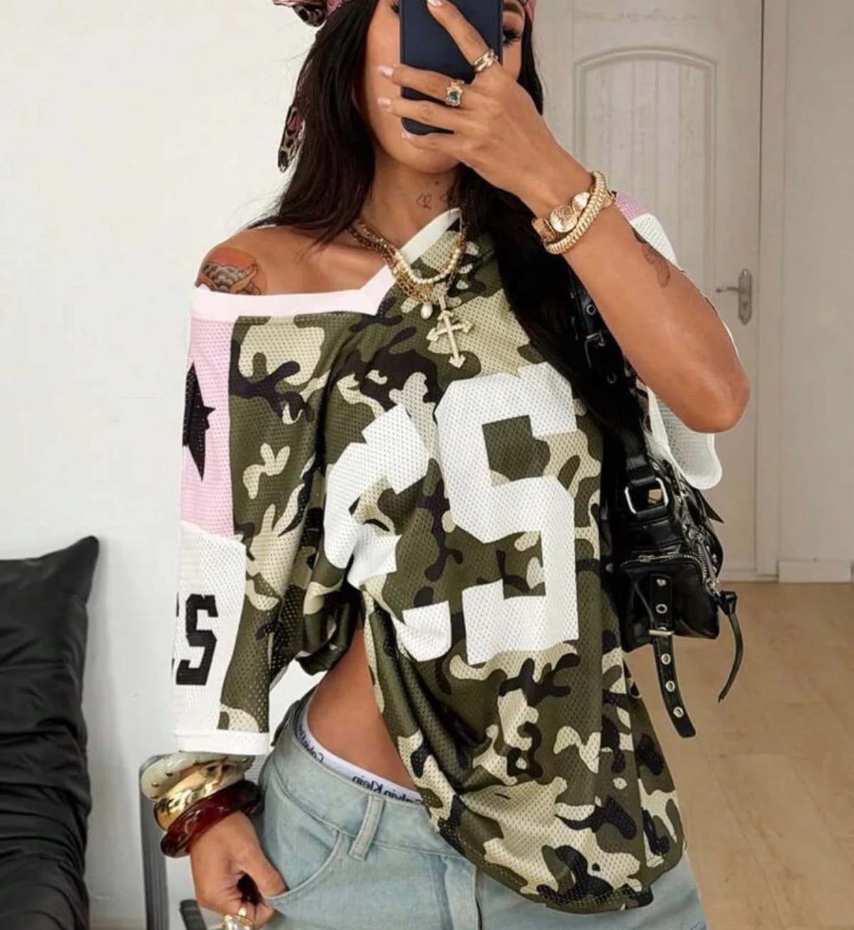 Camo and Pink Number 23 Mesh Jersey